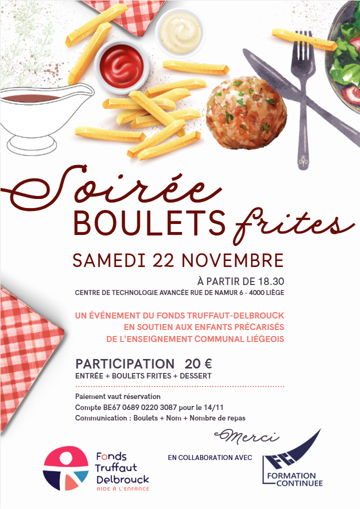 Soirée BOULETS frites du Fonds Truffaut-Delbrouck, 22 novembre 2025